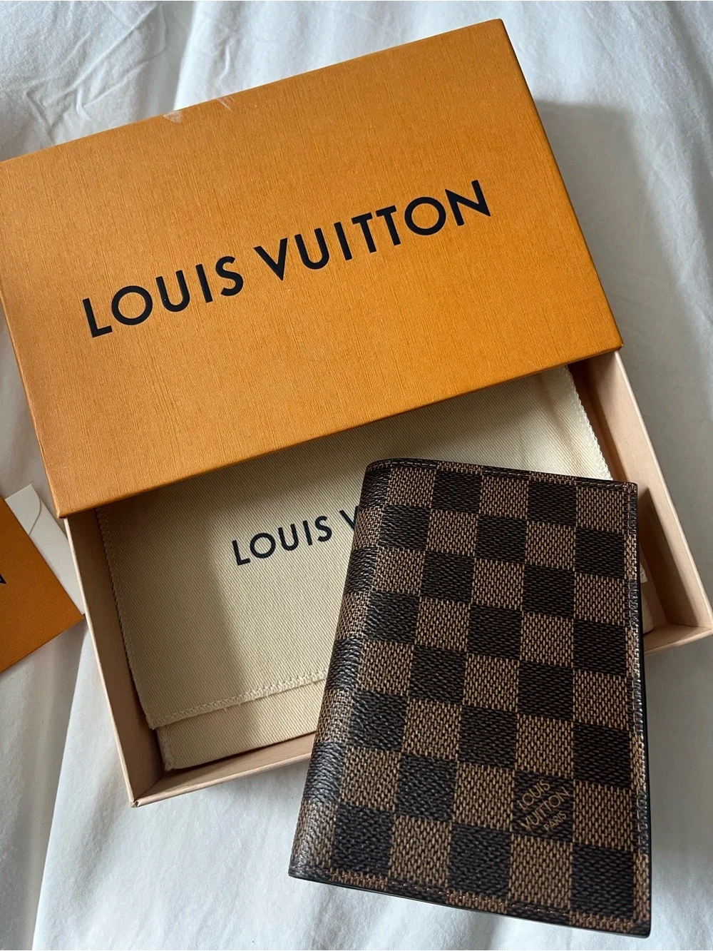 Louis Vuitton Brown Checkered Damier Passport Sleeve